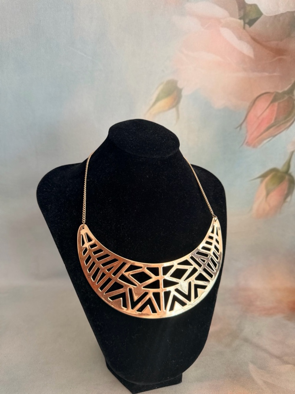 Gold Cutout Bib Necklace - Women Jewelry